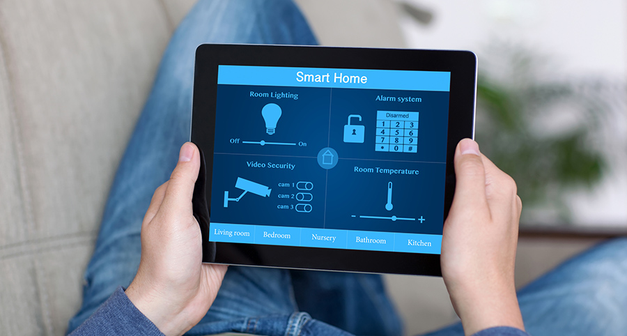 The ability to access and control security components from a mobile device is one of the top smart home trends in Lake Havasu. Close-up of smart home security app.